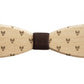Holzfliege aus Buche mit originellem Hirsch Design und braunem Stoffteil