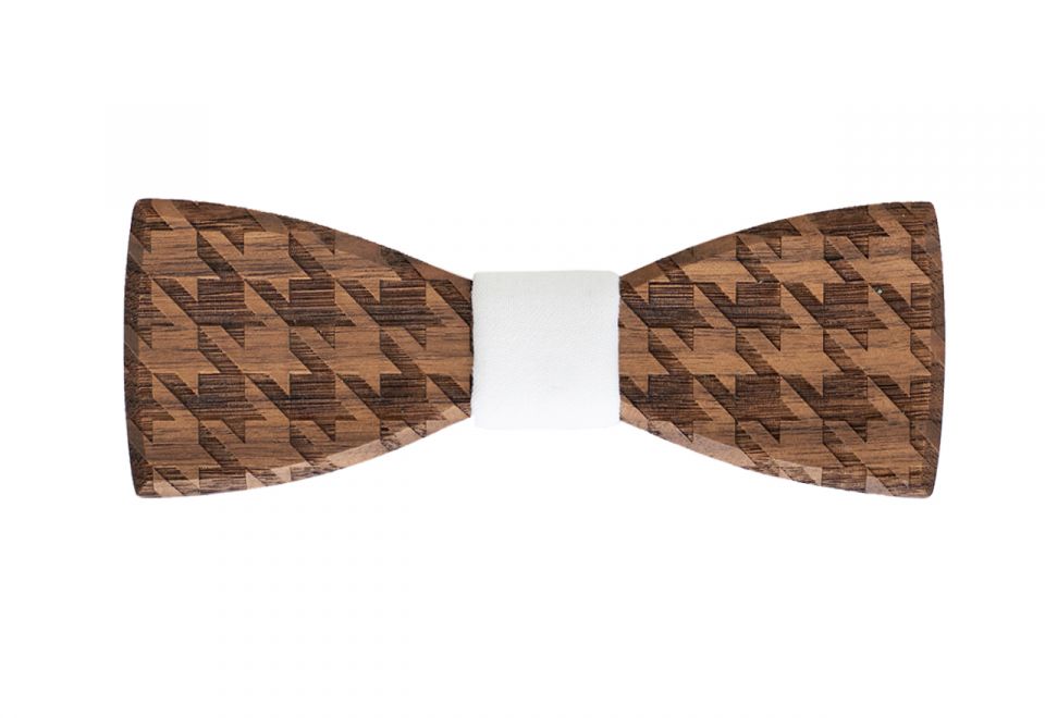 Holzfliege aus Nussbaum Holz mit schöner Musterung