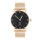 Extrovertierte Uhr "Sunset" mit Holzzifferblatt